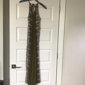 Paisley O’Neil green halter maxi dress